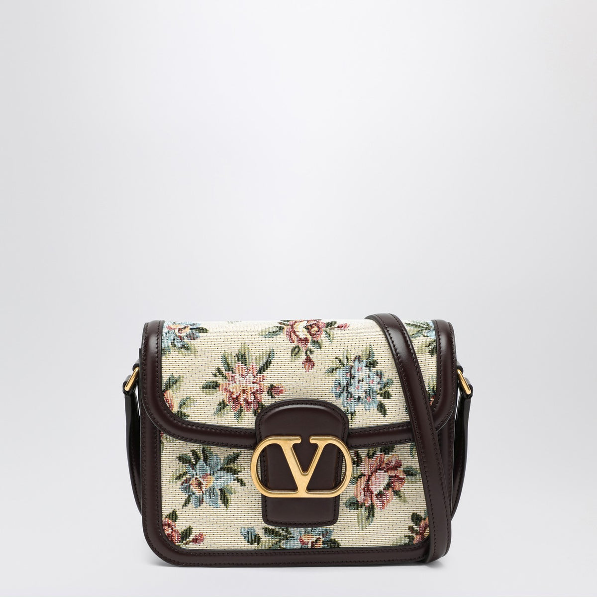 Valentino ヴァレンティーノガラヴァニスモールバッグ9 TO5ジャックアードファブリックパピアフローラル - Image 4
