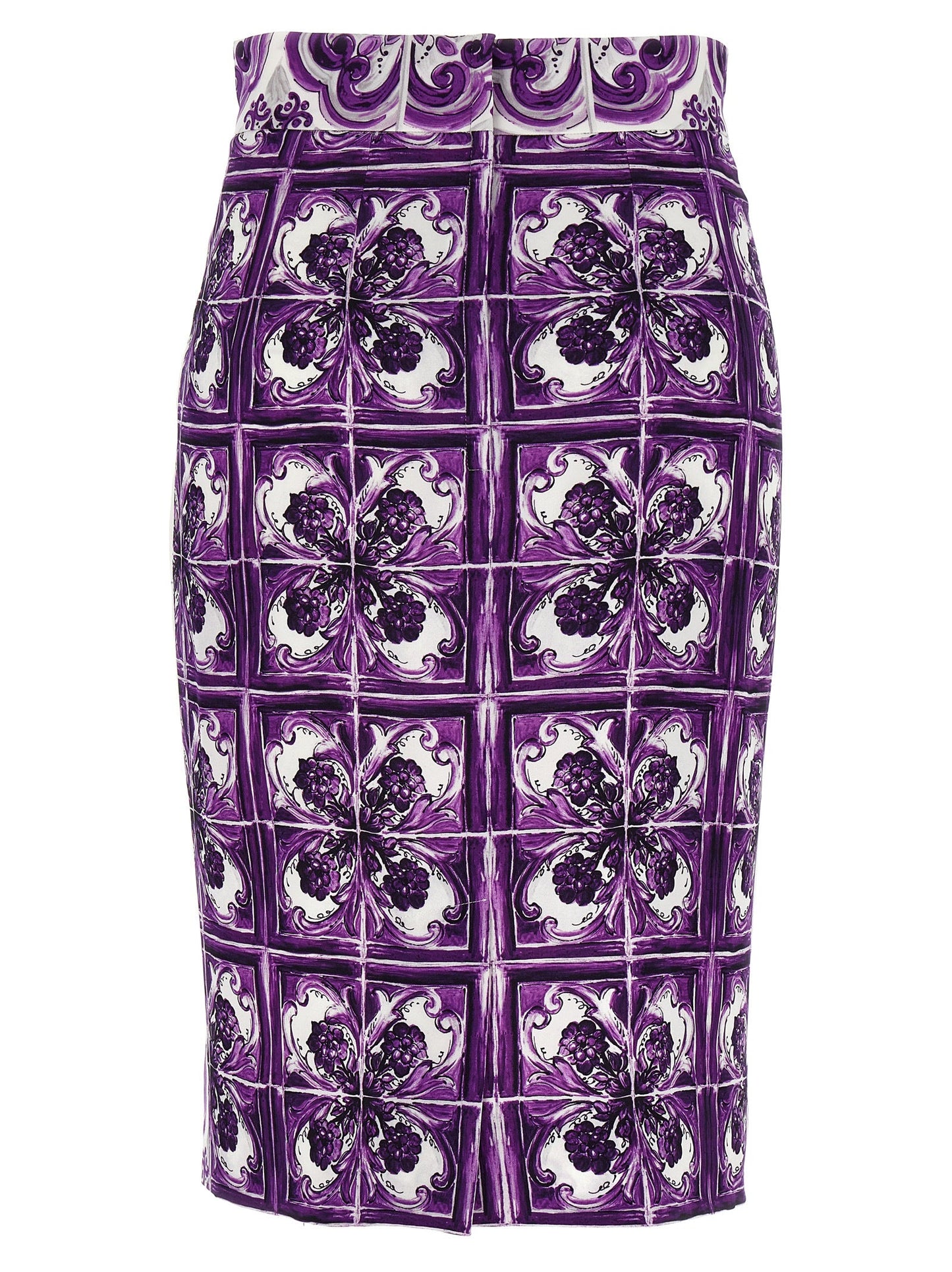Dolce  Gabbana Dolce＆Gabbana 'Maiolica'プリントシルクスカート - Image 4
