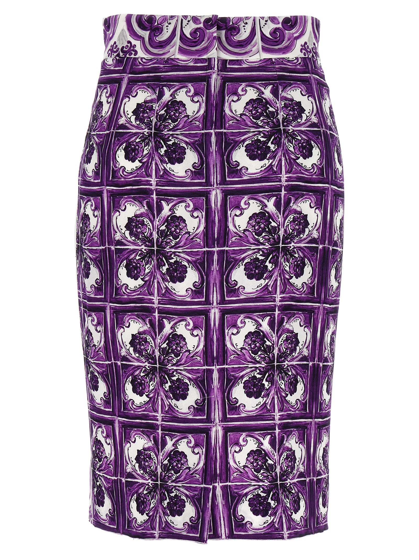 Dolce  Gabbana Dolce＆Gabbana 'Maiolica'プリントシルクスカート - Image 4