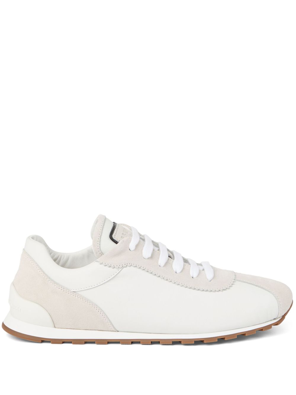 Brunello Cucinelli Suede Sneakersが光沢のあるディテールを備えています - Image 4