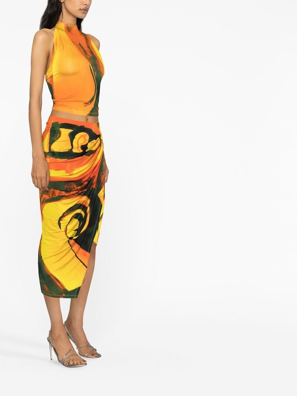 Louisa Louisa Ballou Long Printed Draped Skirt - Image 4