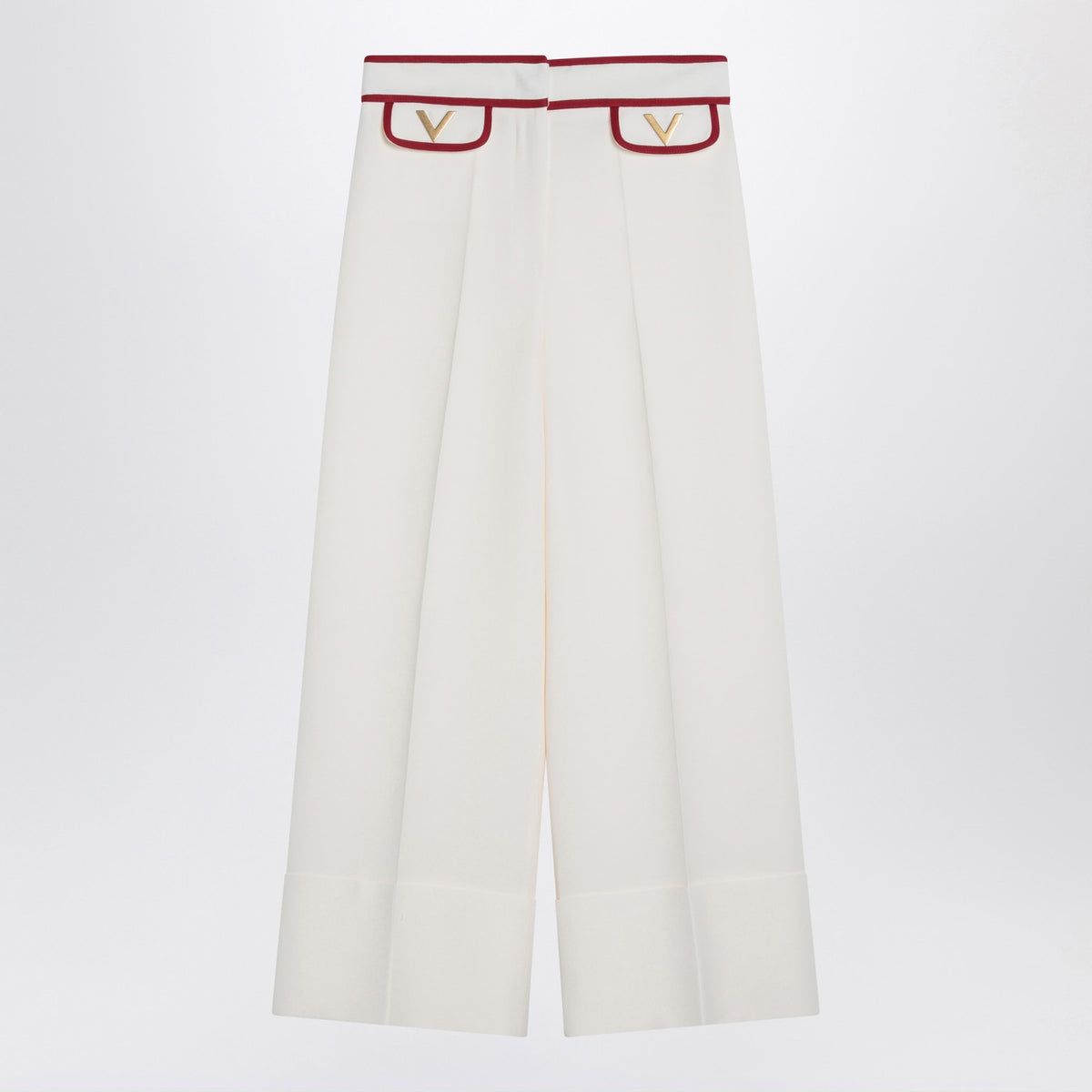 Valentino 金vを備えたヴァレンティーノアイボリーズボンv - Image 4