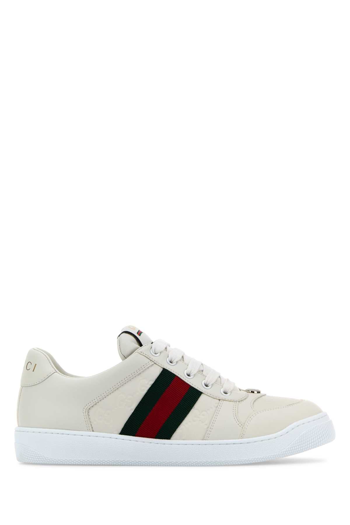 Gucci グッチ ホワイト レザー スクリーナー スニーカー - Image 4