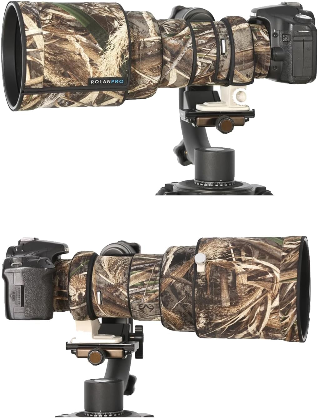 Rolanpro Lens Cover, Camouflage Coat for Canon EF 400mm F/4 DO IS II USM, Triple Layer Protection, brown jungle camo, Modern
