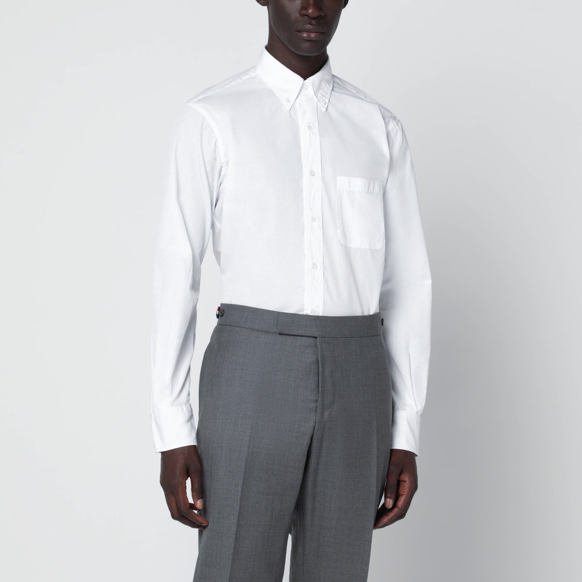 Thom Thom Browne ホワイト ボタンダウン コットン シャツ - Image 4