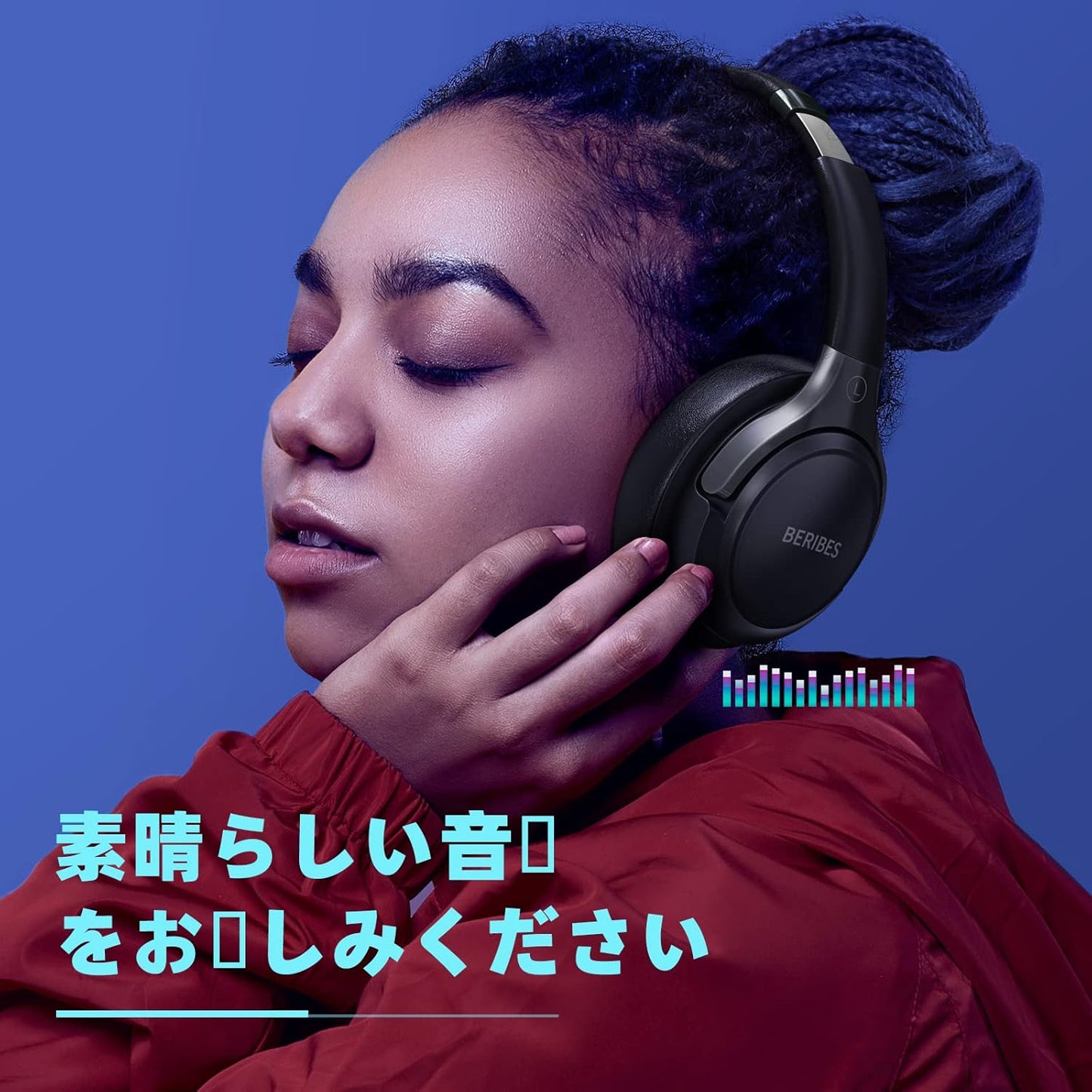 BERIBES Bluetooth Headphones, 65 Hours Playtime, 6 EQ Modes, Wireless Headphones, Bluetooth 6.0, Weighs Only 180g, Comfortable Fit, Headphones with Microphone, HIFI Stereo, Wired and Wireless, Dual Use, Noise Isolation, Sealed Type (Black)