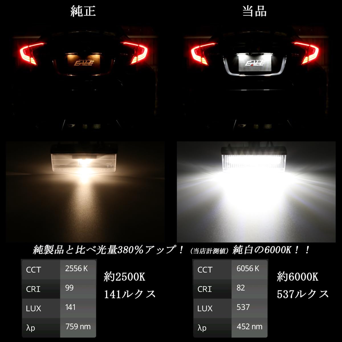 ZWA10 CT200H LED License Lamp License Lamp for Toyota C-HR NHW20 Series ZVW30 Series Prius ZVW40 Series Prius α Lexa Compatible