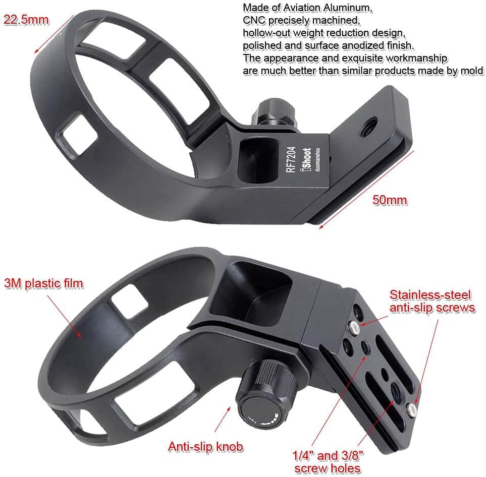 iShoot Camera Ring Tripod Mount, Tripod Mount Ring, Lens Support Collar, Lens Bracket Collar, Tripod Socket, Compatible with Canon RF 70-200 f/4L IS USM