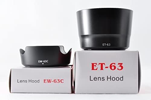 ATAK Compatible Canon Lens Hood EW-63C ET-63 58mm Filter 2 Pack Black for Canon EOS Kiss X10 X9i X9 X8i X7i Double Zoom Lens Kit