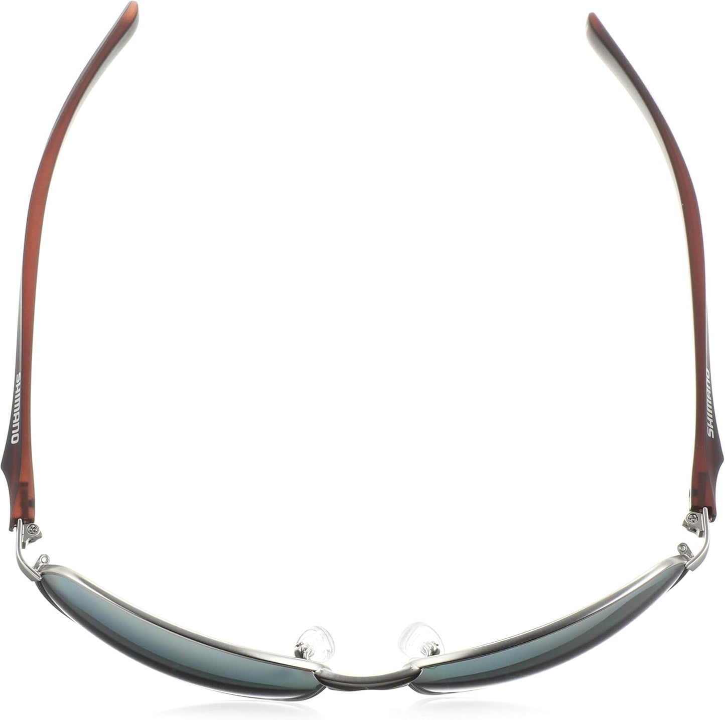 Shimano HG-065P Polarized Fishing Sunglasses Water Repellent Metal Fishing Glasses PC Gloss Silver & Transparent Brown Smoke