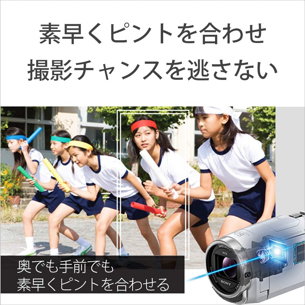Sony Handycam HDR-CX680 Camcorder, 30x Optical Internal Memory 64GB, White HDR-CX680 W