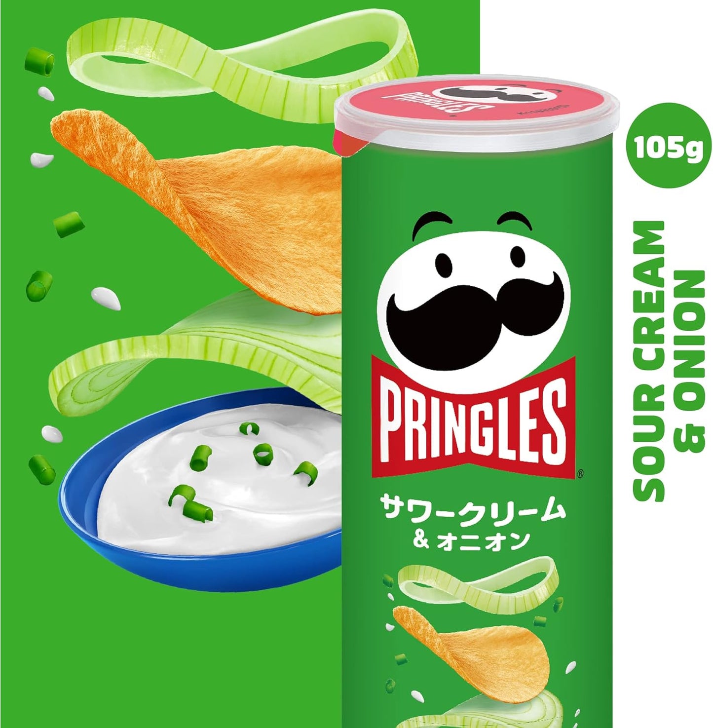 Pringles Kellogg Pringles Sour Cream & Onion M Can, 105g x 8 Pack