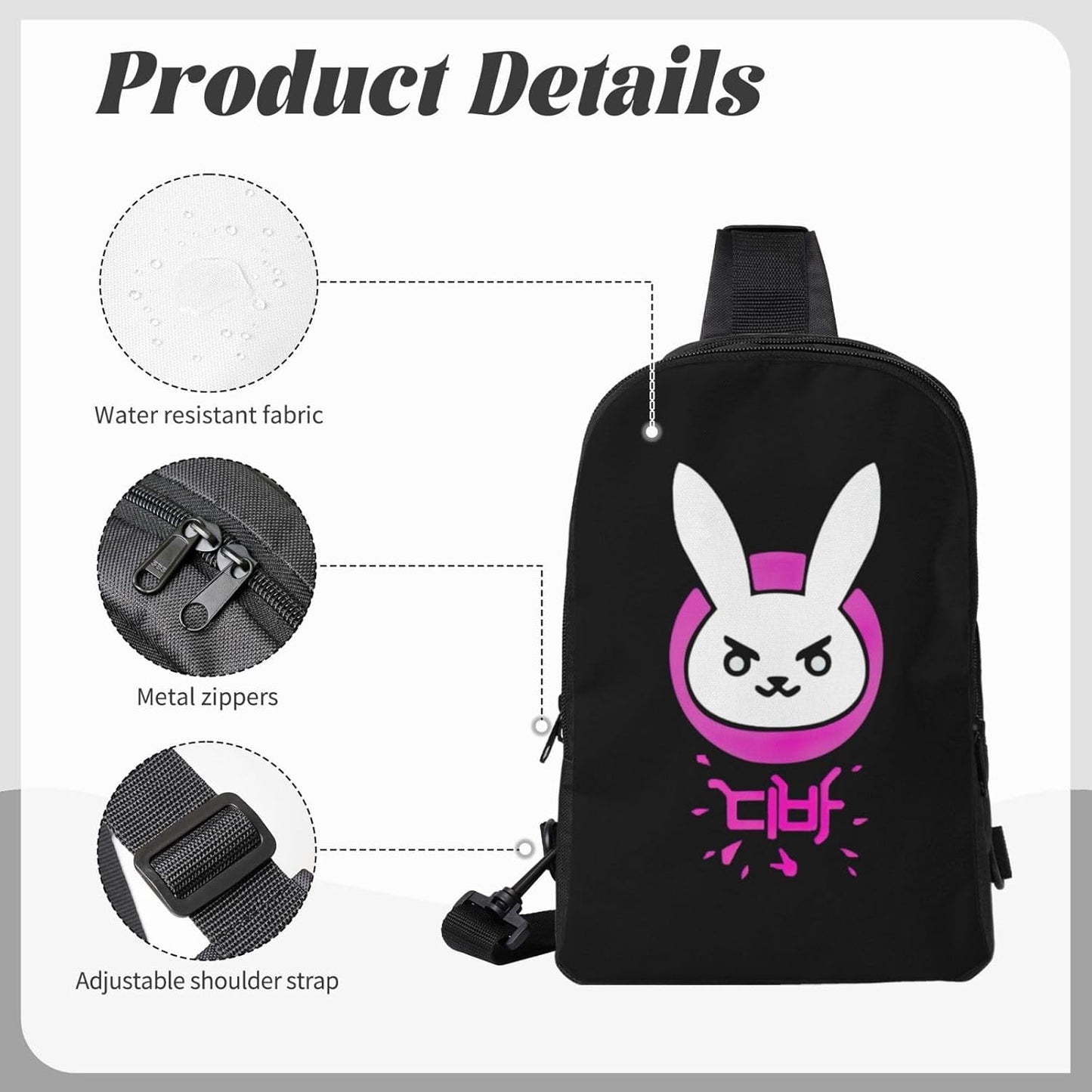 Overwatch Game, Body Bag, Shoulder Bag, Body Bag, Large Capacity, Double Layer, Shoulder Bag, Crossbody Bag, One Shoulder Bag, Men's, Cross-Body Bag, Popular, Holds iPad, Work, Travel