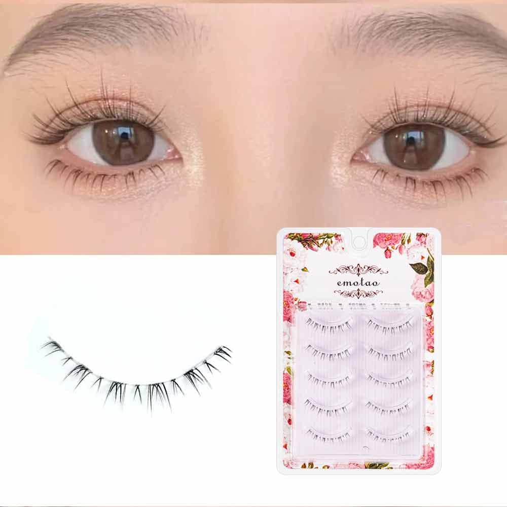 Lower False Eyelashes, Natural Eyelashes, Popular, Handmade, Actress Eyelashes, Thin Makeup, Lifestyle Makeup, 5 Pairs (M3 (Bottom False Eyelashes)) Black