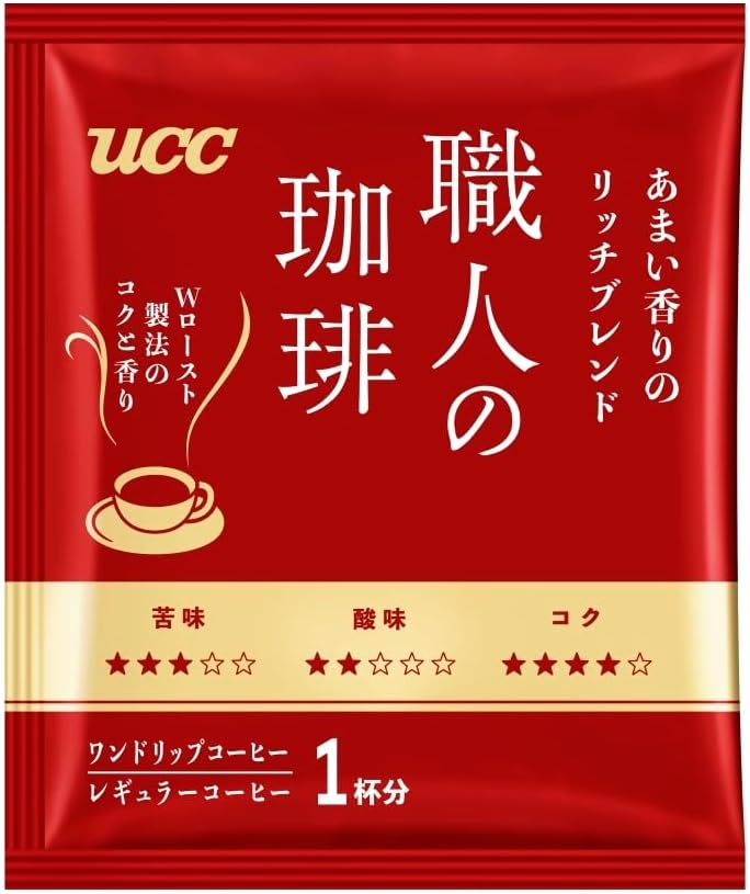 UCC Craftman's Coffee One Drip Coffee, Rich Blend, Sweet Aroma, 100 Pieces