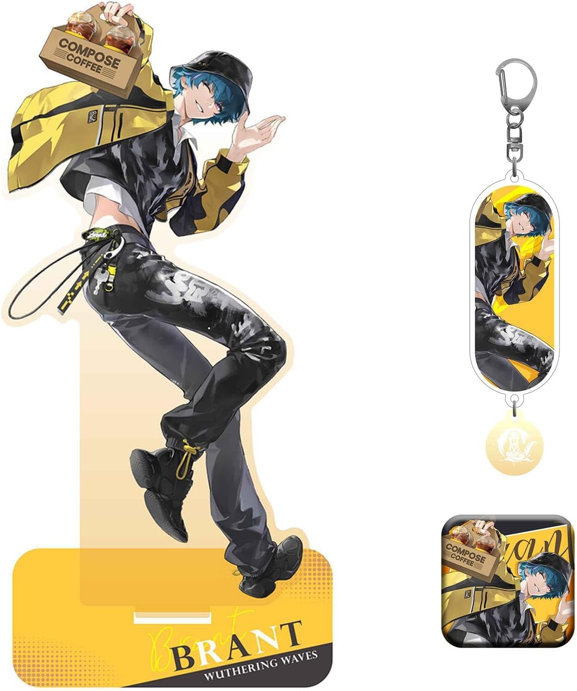 Naruo Goods Korean Collaboration Zanny Goods Naruo Brand Acrylic Stand Keychain Can Badge Lucky Bag Set Cute Game Anime Moe Goods Cosplay Accessories Birthday Present Gift (Total of 6 items) [Parallel