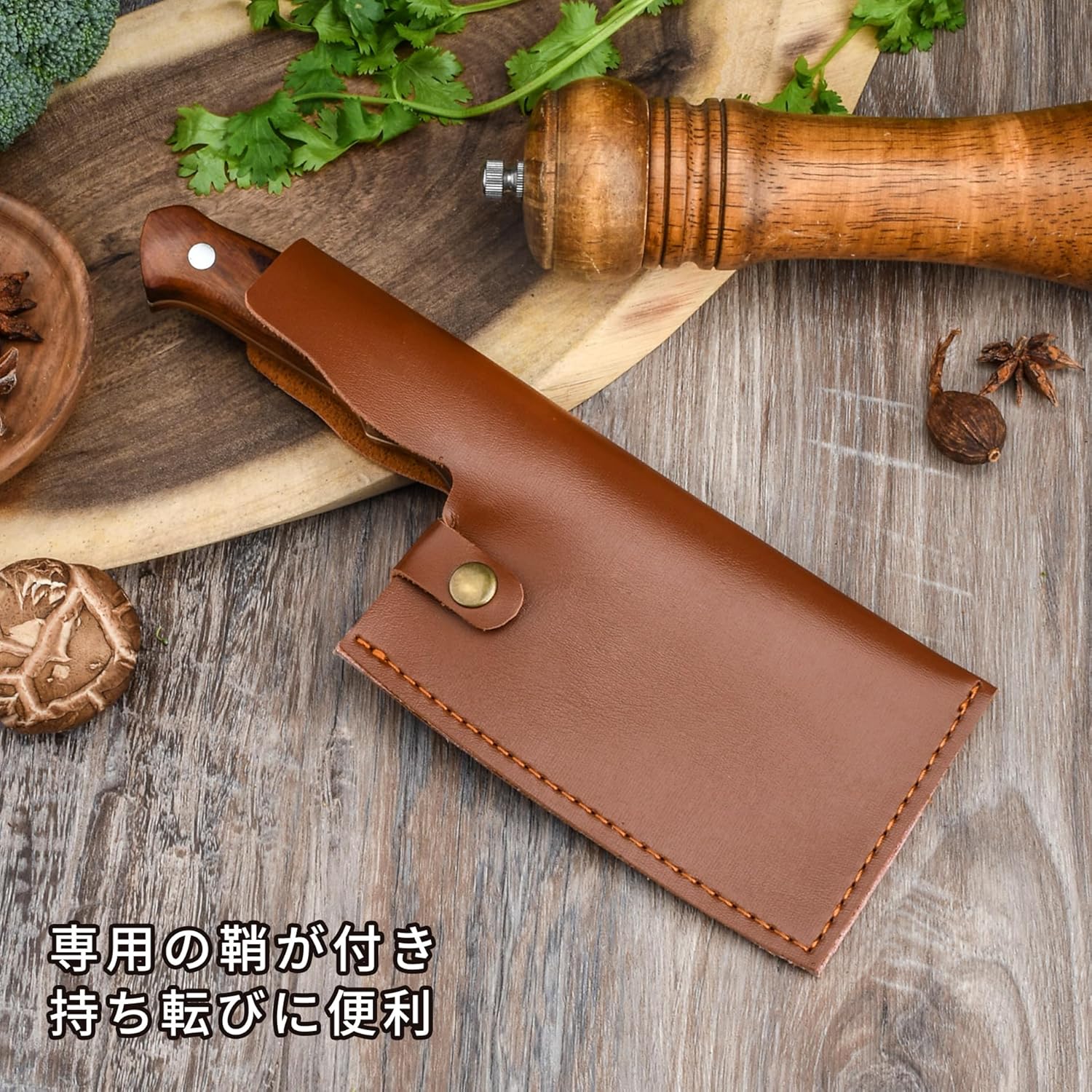 HIROSHI Damascus Vegetable Cutting Knife Small Meat Cutting Knife Mini Chinese Cleaver Thin Blade Double-Edged Super Sharp Vegetable Cleaver Lightweight Rust-Resistant Ideal for Beginners and Women