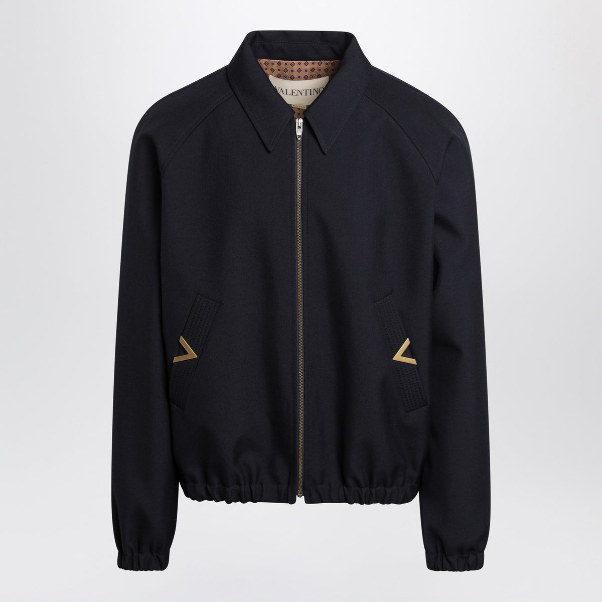Valentino ヴァレンティノ ネイビー ボンバー ジャケット Vgold ポケット付き - Image 4