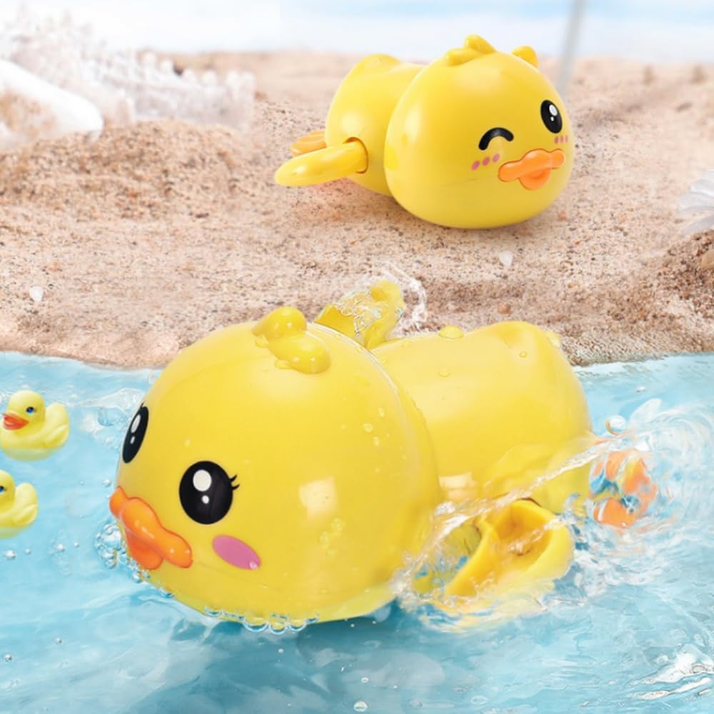 Bath Toy, Set of 4, Water Play, Pig, Turtle, Dolphin, Duck, Birthday Gift, No Batteries Required, Colorful (Random Color)