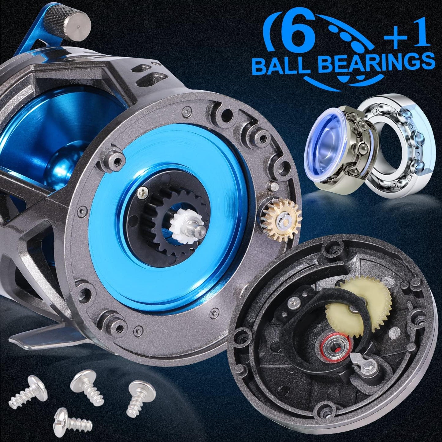 Trolling Reel Saltwater Level Wind Reel Drag Reel for Boat Fishing Saltwater Sea Bass Grouper Salmon