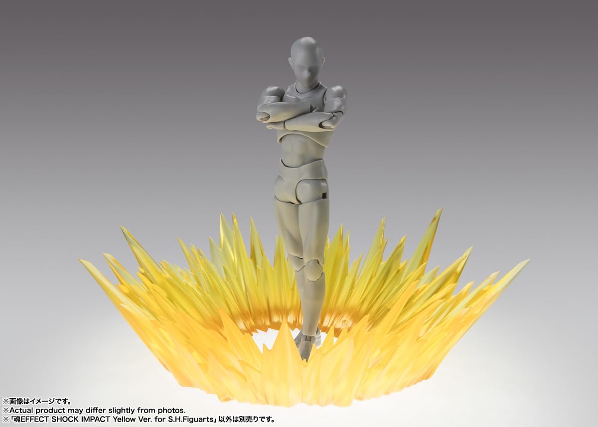 BANDAI SPIRITS Tamashii Effect Shock Impact Yellow Ver. for S.H. Figuarts Approx. 5.5 inches (140 mm), PVC & ABS Effect Parts for Figures