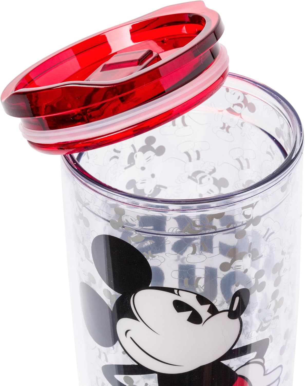 Silver Buffalo Disney Vintage Mickey Mouse Since 1928 - Vaso de viaje de doble pared con tapa de cierre deslizante, 20 onzas