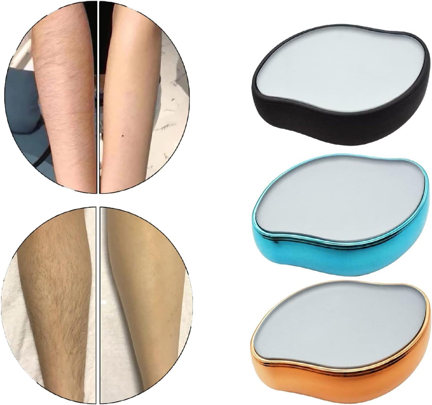 BLEAME Crystal Hair Eraser Magic Crystal Painless Hair Removal Machine Washable Physical Hair Removal and Skin Exfoliating Tool for Women Men All Body Areas Fast Exfoliation Soft Smooth Silky Skin (Black)
