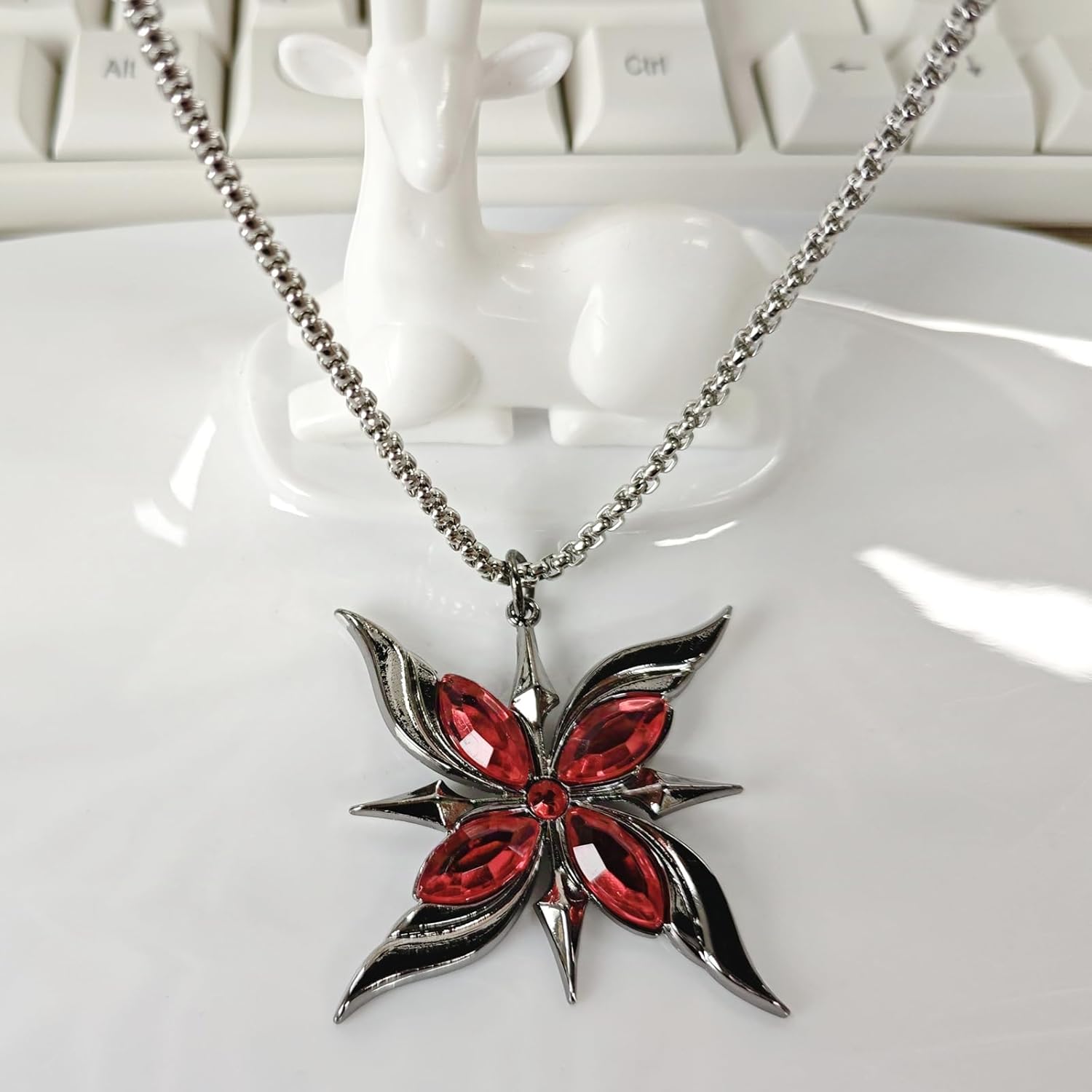 Akixen Haragin Amateur Arlecchino Necklace, Cosplay, Anime, Tools, Lightweight, Accessory, Fashion Accessory, Halloween, Christmas Gift