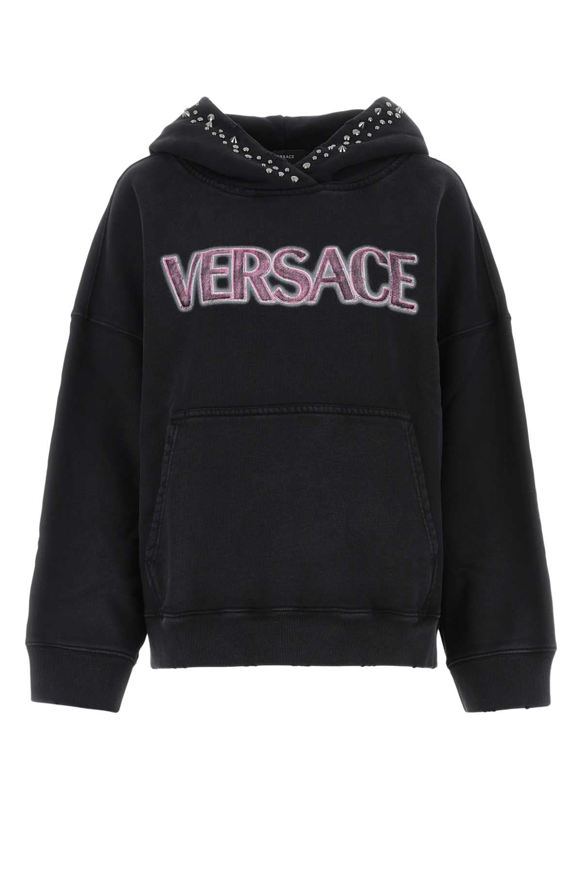 Versace ヴェルサーチブラックコットン特大スウェットシャツ - Image 4