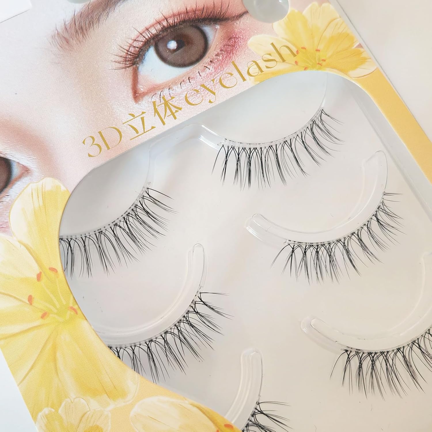 Natural 3D 3D Matsueku False Eyelashes 3 Pairs (S01 Black)
