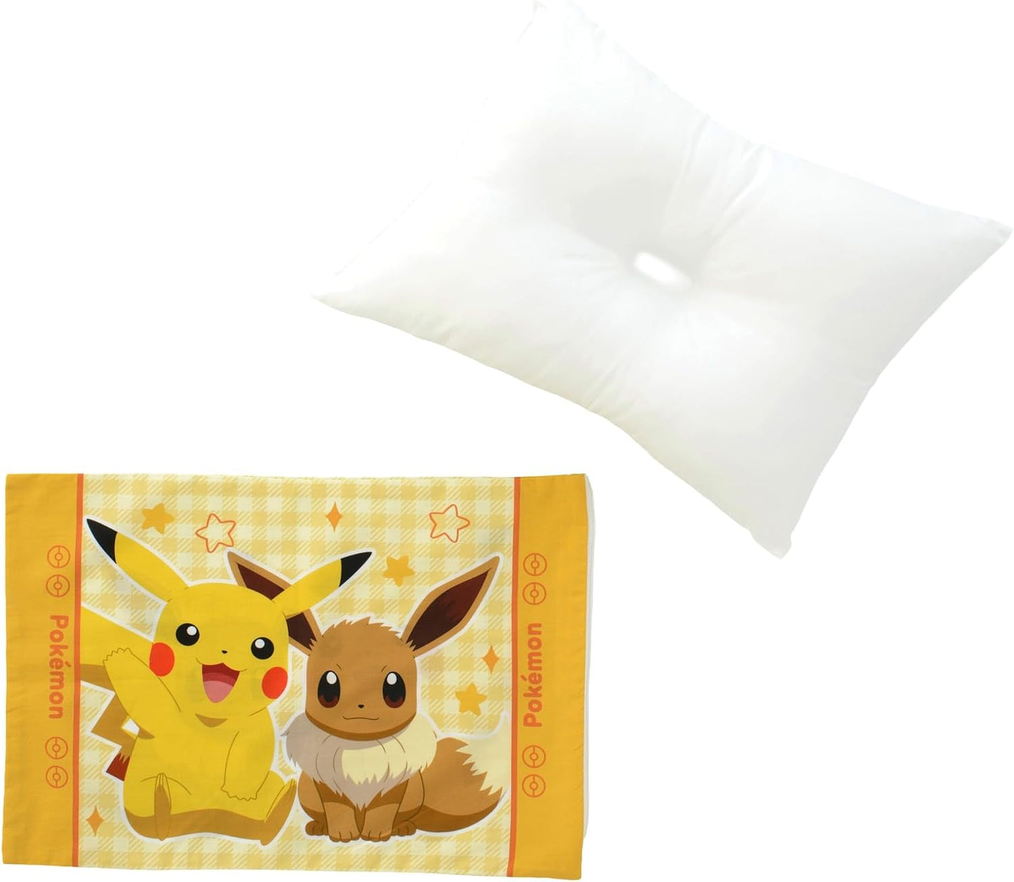 MORIPiLO Children's Pillow, Pokemon, Skin Friendly, 100% Cotton, Characters Cotton, Washable Pillow, Low Pillow, Pillow, Ester Pillow, Approx. 11.0 x 15.4 inches (28 x 39 cm) (Pokemon NL Check)