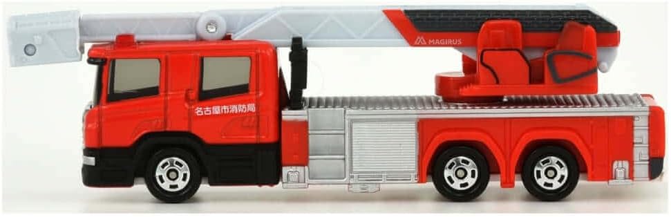 Takara Tomy Tomica Long Type Tomica No. 145 Nagoya City Fire Department 30m-class Advanced Articulated Ladder Truck, Mini Car, Toy, Ages 3 and Up, Boxed, Toy Safety Standard ST Mark Certified Tomica