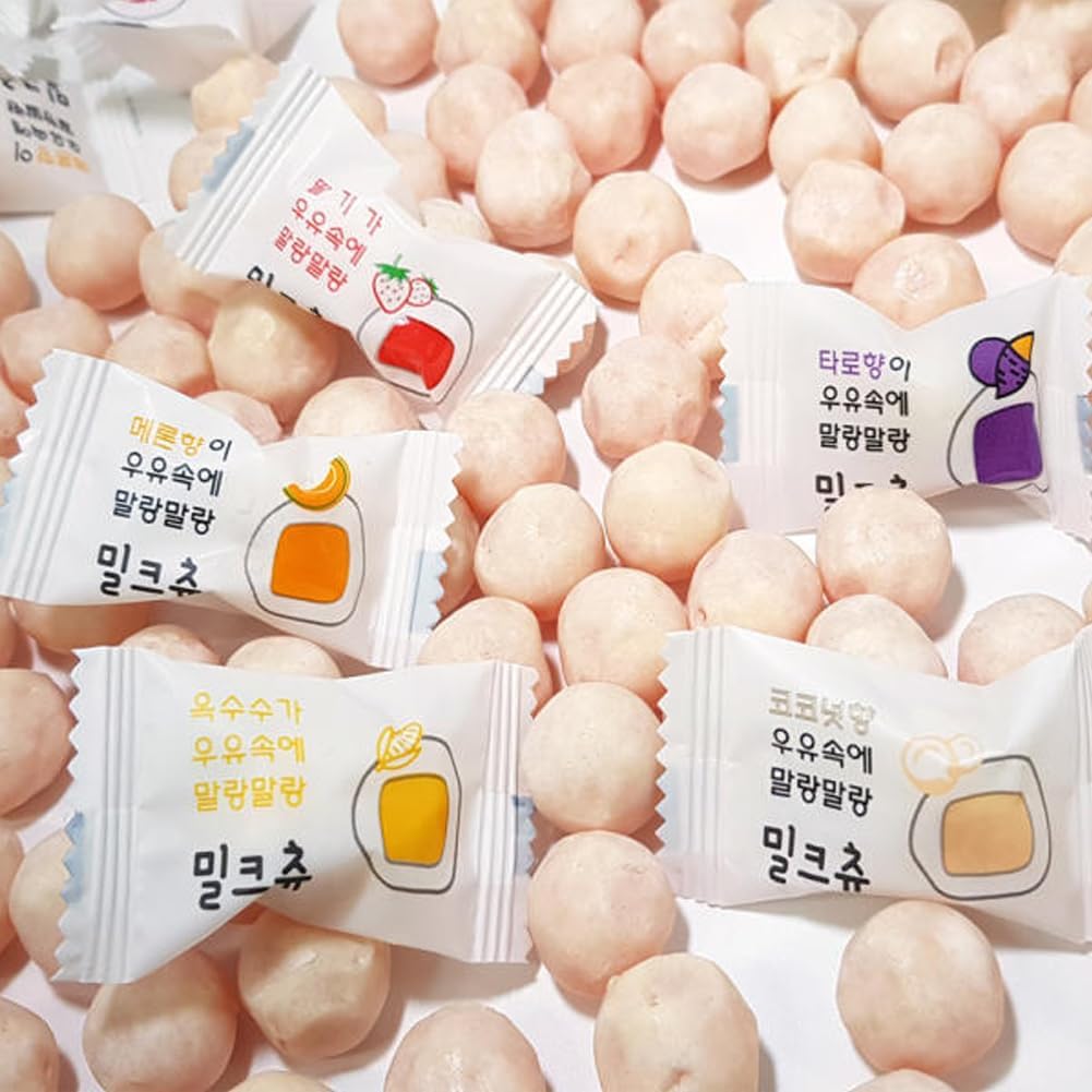 HAOLIYUAN Milk Chew Milk Chew 5 Flavors Mixed Candy 2.2 lbs (1 kg), Popular Snack, Fruit Scent, Korean Distribution Version (1 Piece)