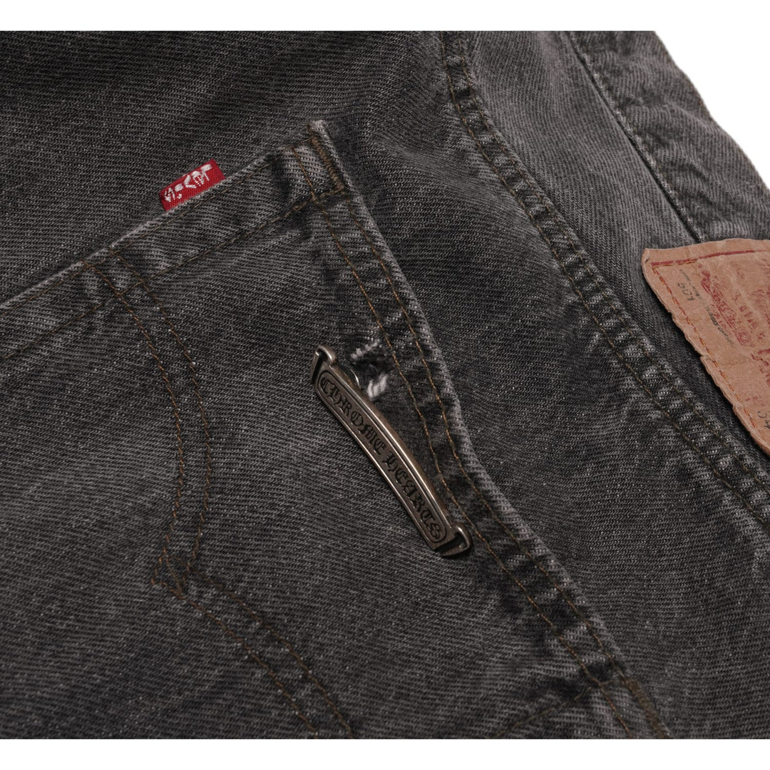 CHROME HEARTS '20 PATCH' WASHED BLACK JEANS