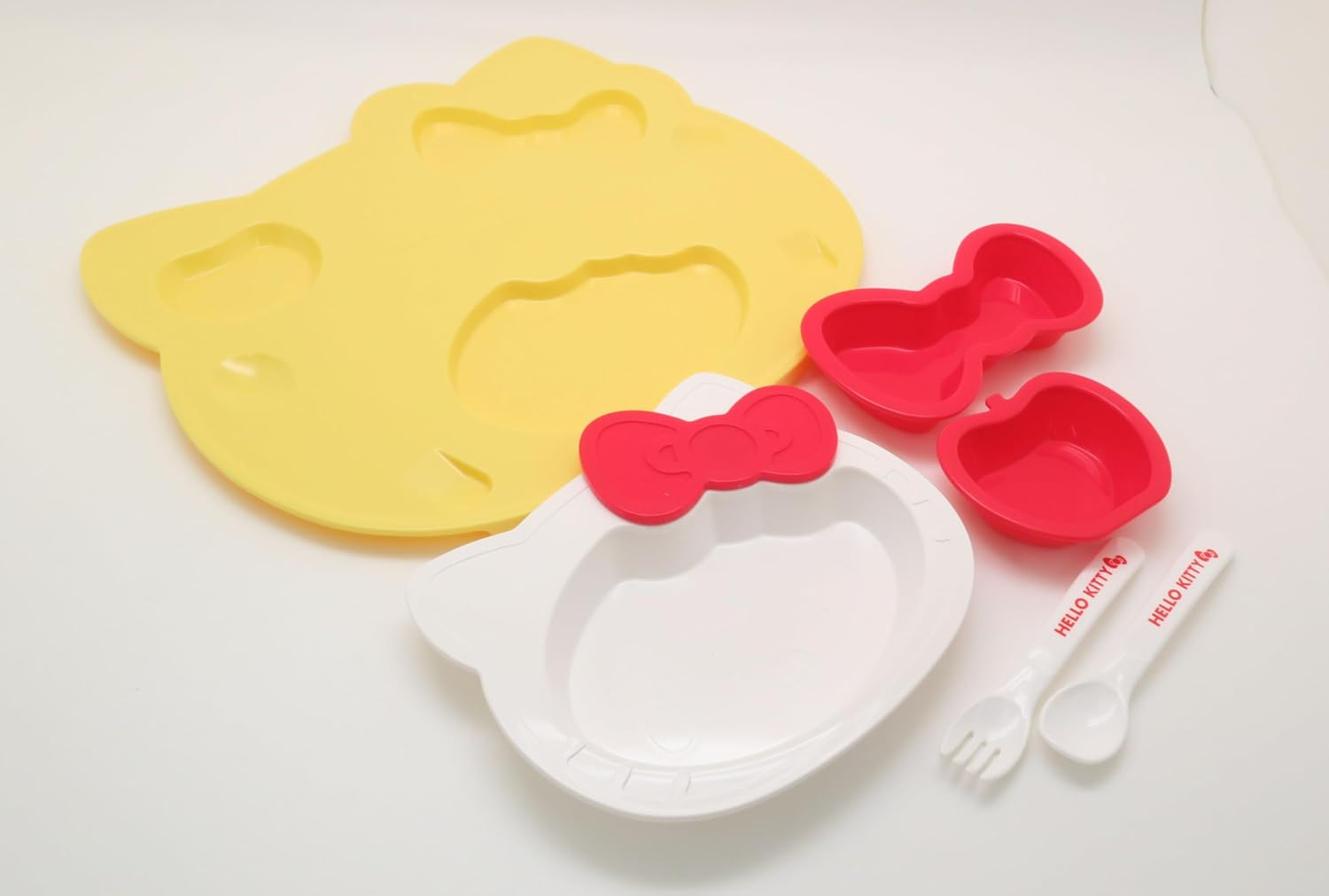 OSK KP-18 Hello Kitty Plate Set, Dishwasher-Safe, Stylish, Cute, For Girls, Children, Dishes, Dishes, Spoons, Forks