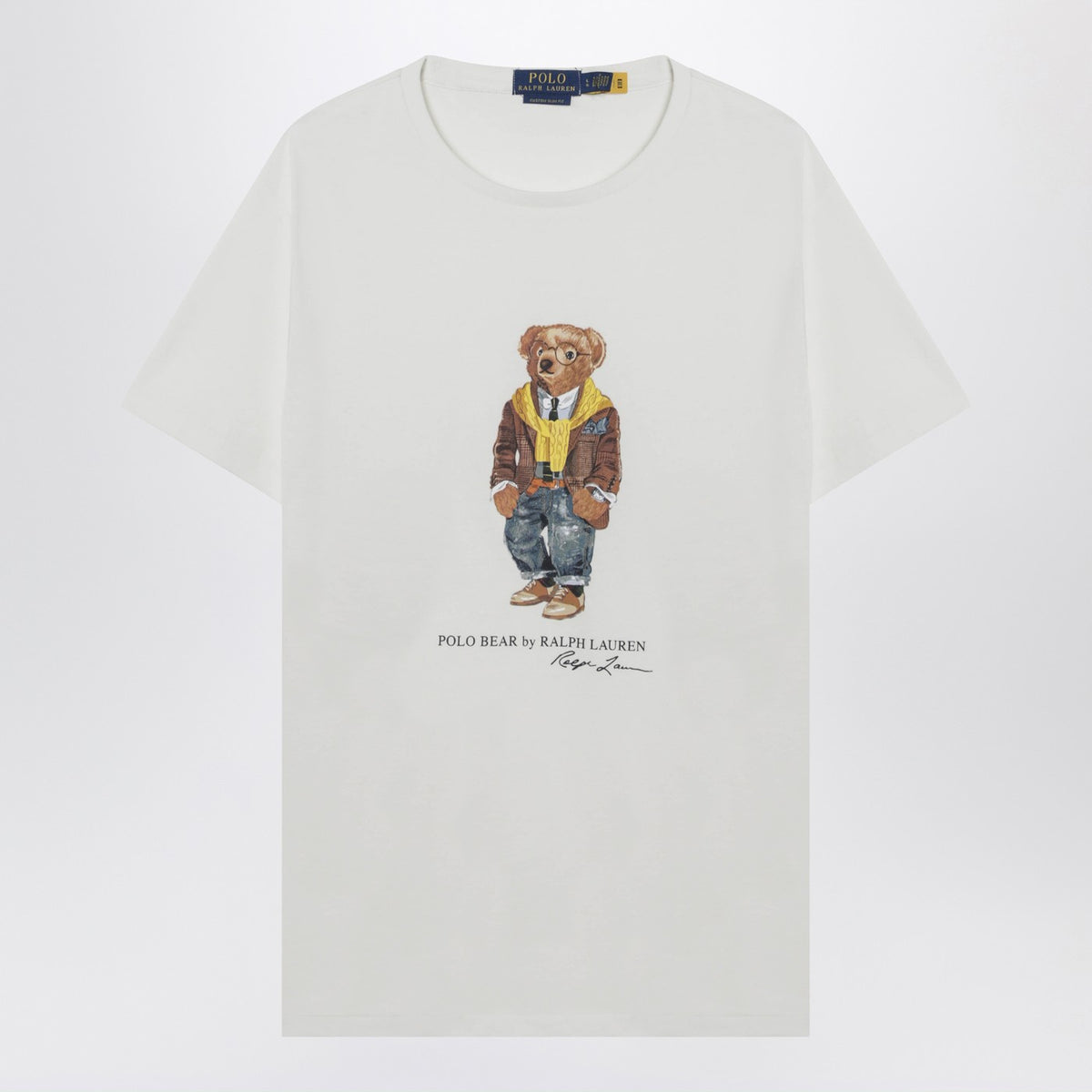Polo ポロ ラルフローレン ホワイト Polo Bear T シャツ カスタム スリム フィット - Image 4