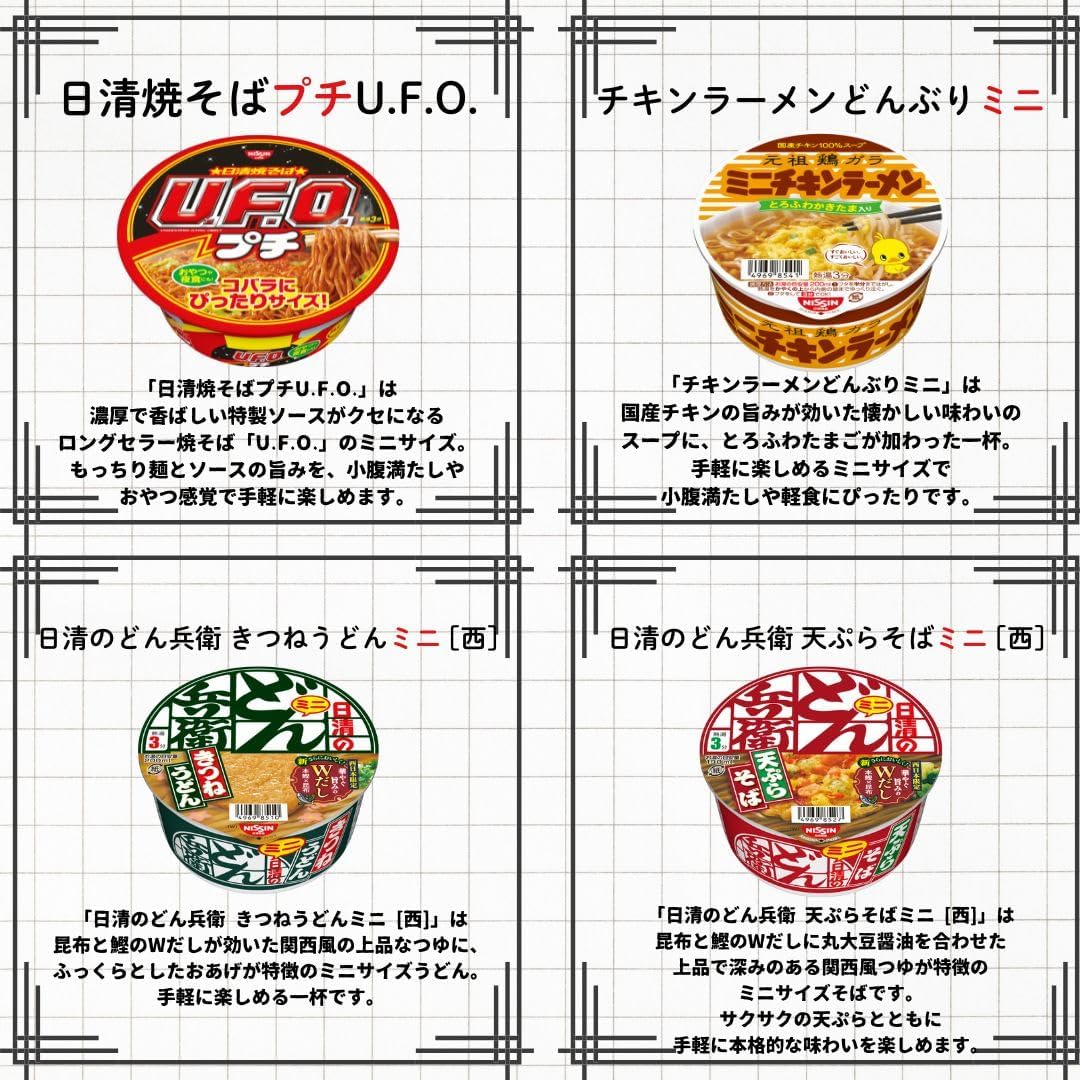 Cup Noodles Assorted Bulk Purchase Mini 24-Variety Set Cup Ramen Curry Nissin Cup Noodle (24 Varieties)