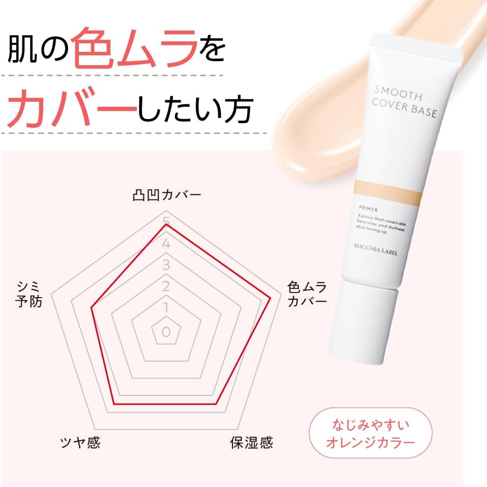 Makia-Label Official Smooth Cover Base 0.7 oz (20 g), Near Infrared Cut, Makeup Base, Coverage, High SPF Tone-Up UV Base, SPF50 PA+++