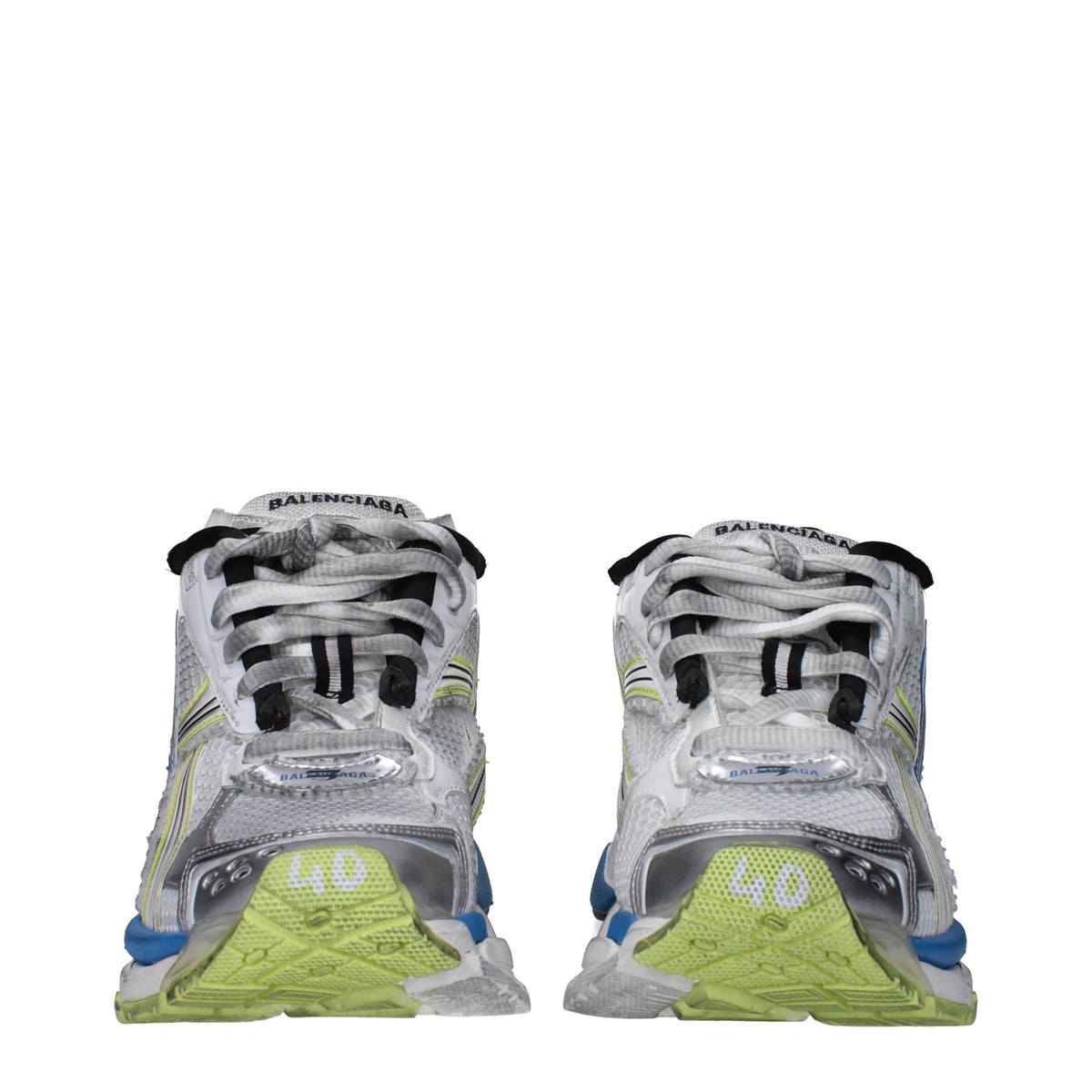 Balenciaga バレンシアガスニーカーランナーマンファブリックホワイト/ブルー - Image 4