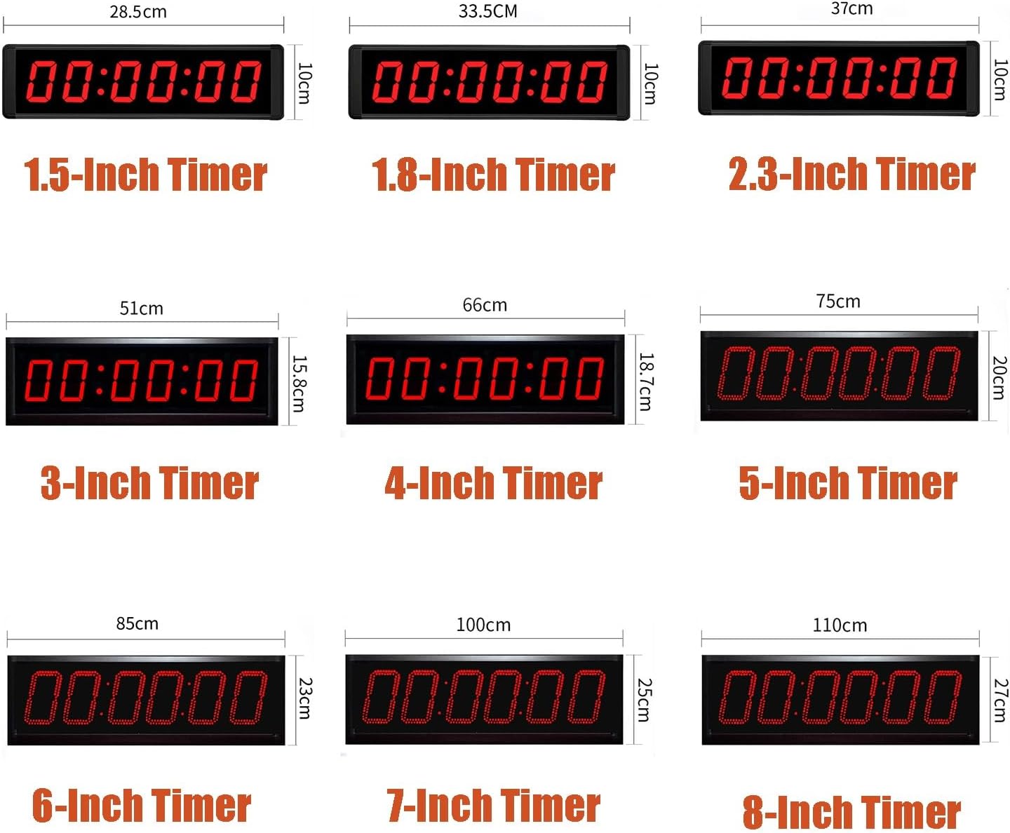 MYJYG 6-bit Competition Timer with Stopwatch Button, LED Digital Wall Clock for Fitness Training Interval Timer Gym, Game, Speed Racing Size: 1.5"