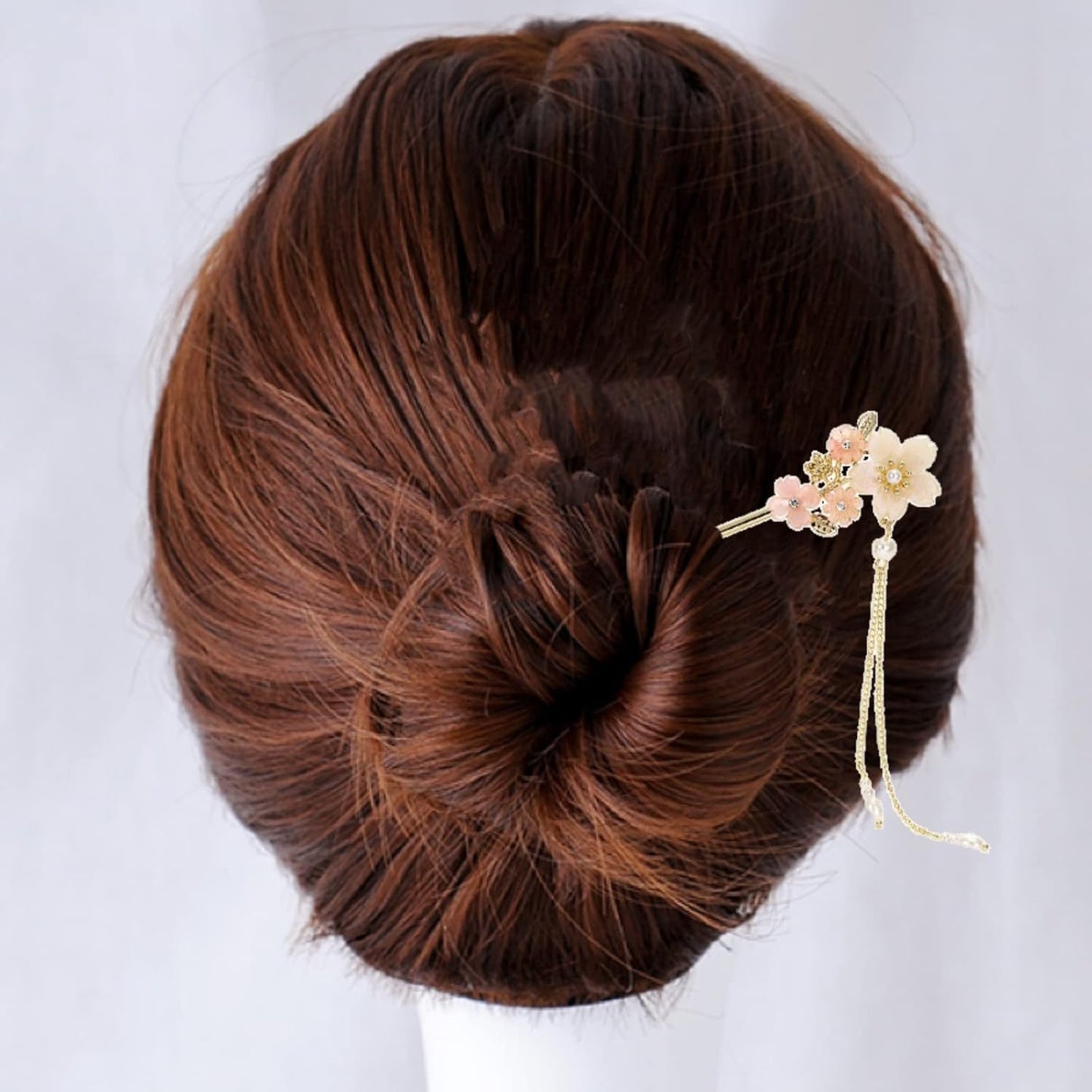 EZ PEACH Cherry Blossom Flower Pearl Hairpin Hair Clip Bangs Hair Closure Kimono Kimono Hair Accessory