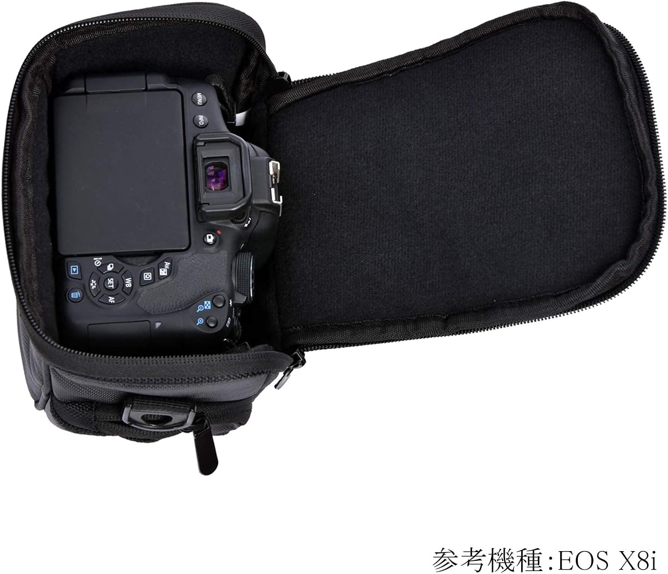 FOSOTO, Shoulder Camera Bag for Canon, Nikon, Sony, PU Leather (Black)