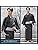 TopIsm Men's Yukata Set, 4 Pieces, Yukata, Obi, Geta Clogs, Fan, Men's Kimono Set