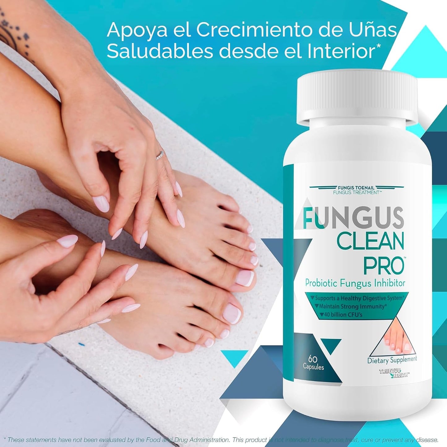 Fungus Clean Pro - Inhibidor probiótico de hongos - Lucha contra los hongos de adentro hacia afuera con este potente probiótico de defensa de hongos que protege tu