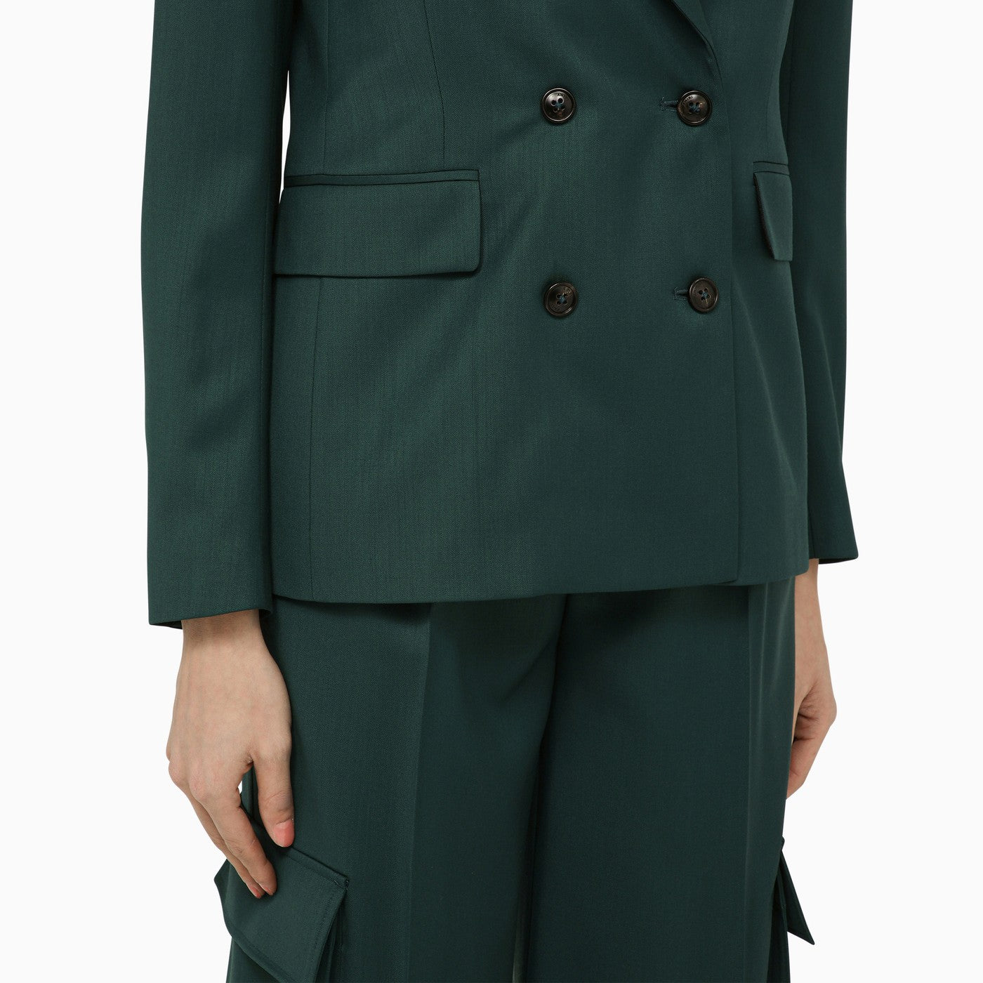 Amiri ウールのアミリフォレストグリーンダブルブレストジャケット - Image 4