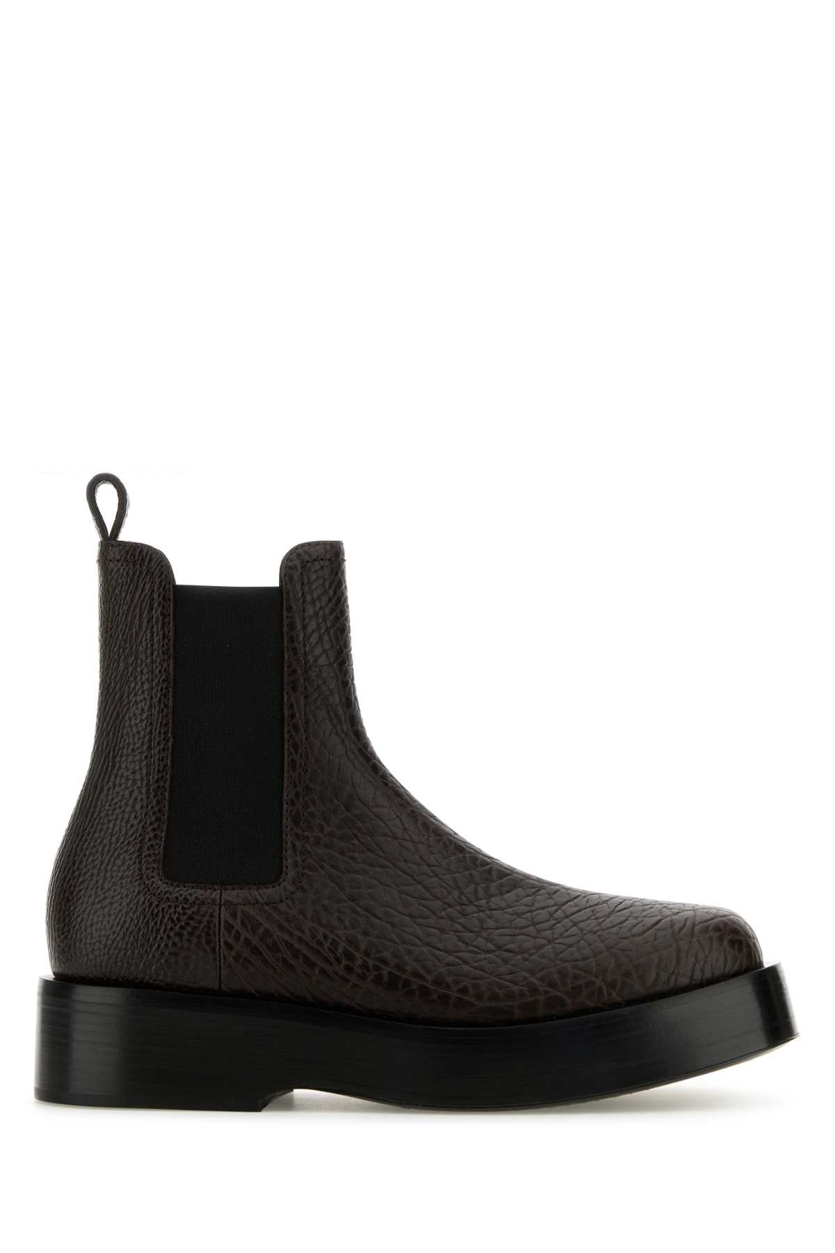Bottega ボッテガベネタダークブラウンレザートリノアンクルブーツ - Image 4