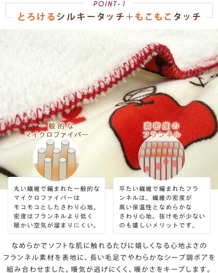 Sanrio Hello Kitty Blanket, Half Size, Half Blanket, 2 Pieces, Flannel, Sheep-Style Boa Blanket, Warm, Warm, Fury, Kitty Goods