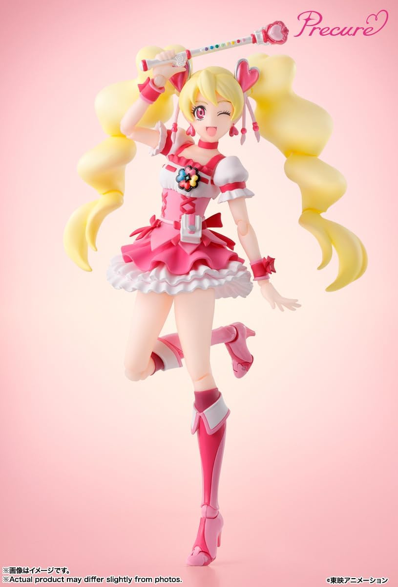 BANDAI SPIRITS S.H. Figuarts Fresh Pretty Cure! Cure Peach Precure Character Designer's Edition, Approx. 5.3 inches (135 mm), ABS & PVC Pre-painted Action Figure