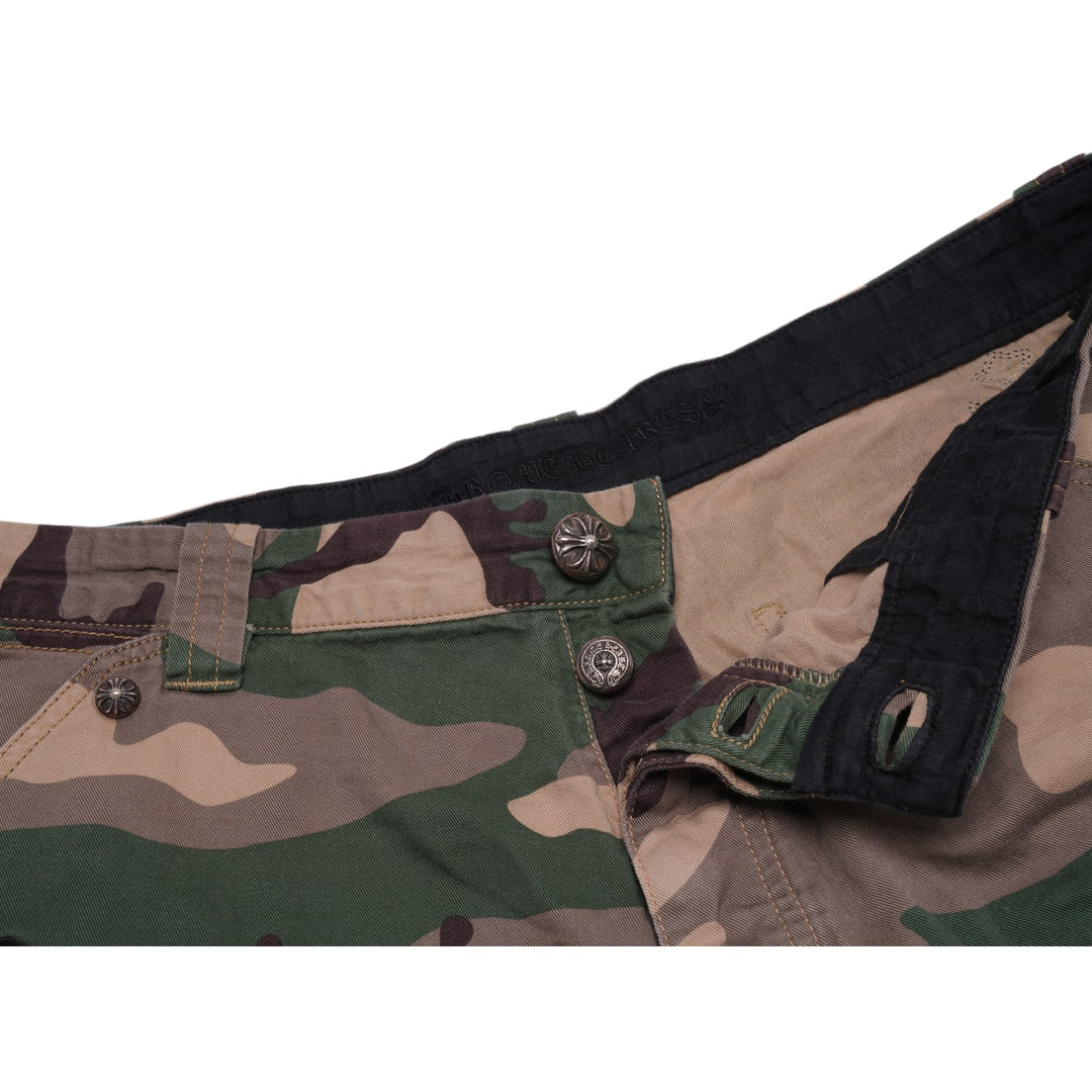 CHROME HEARTS MATTY BOY 'WOODLAND CAMO' SEX RECORDS CARPENTER SHORTS