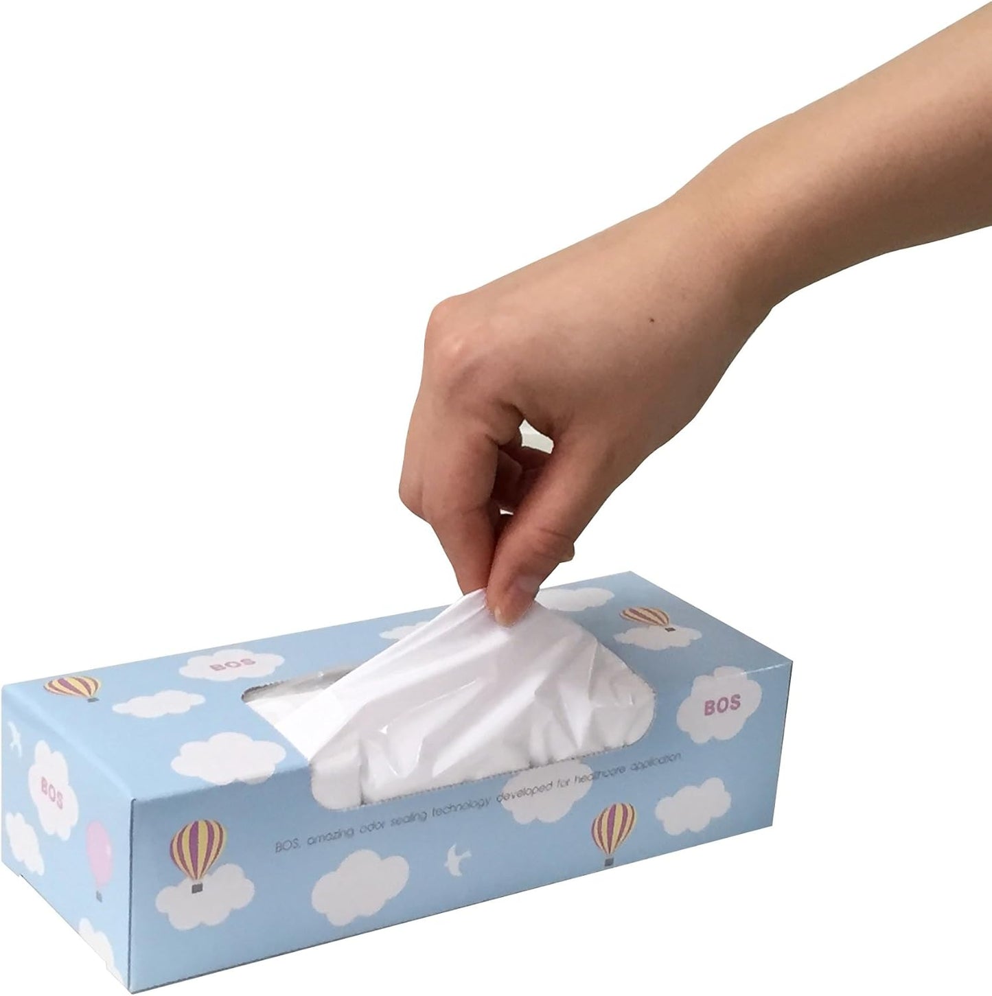 Incredible Deodorant Bag BOB, Smell - Free Diaper Disposable Bag, Size S, 200 Bags, Babies [Cloud Design/Color: White]